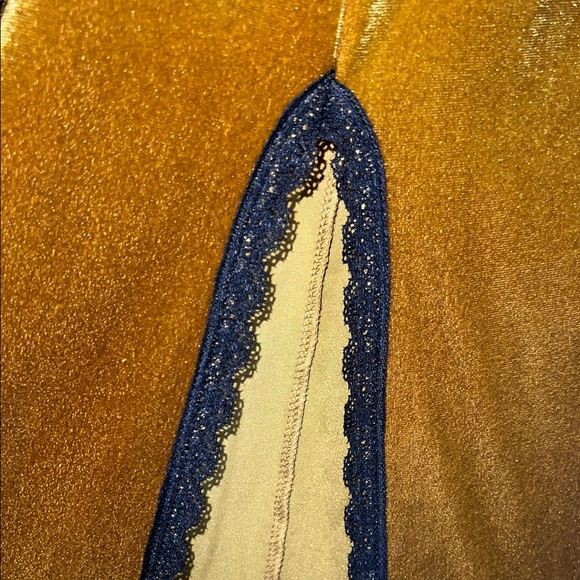 Gold Maxi Slip Dress with V-Neck for Cocktail - Picture 5 of 7